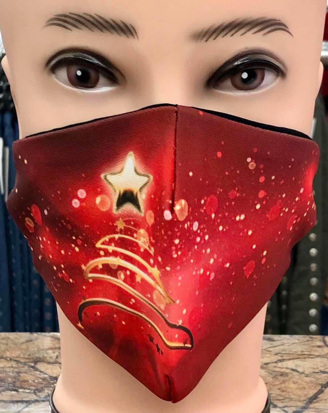 Damenmaske Weihnachten Stern Rot