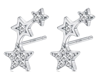 Sterling Silber 925 Ohrringe Sterne