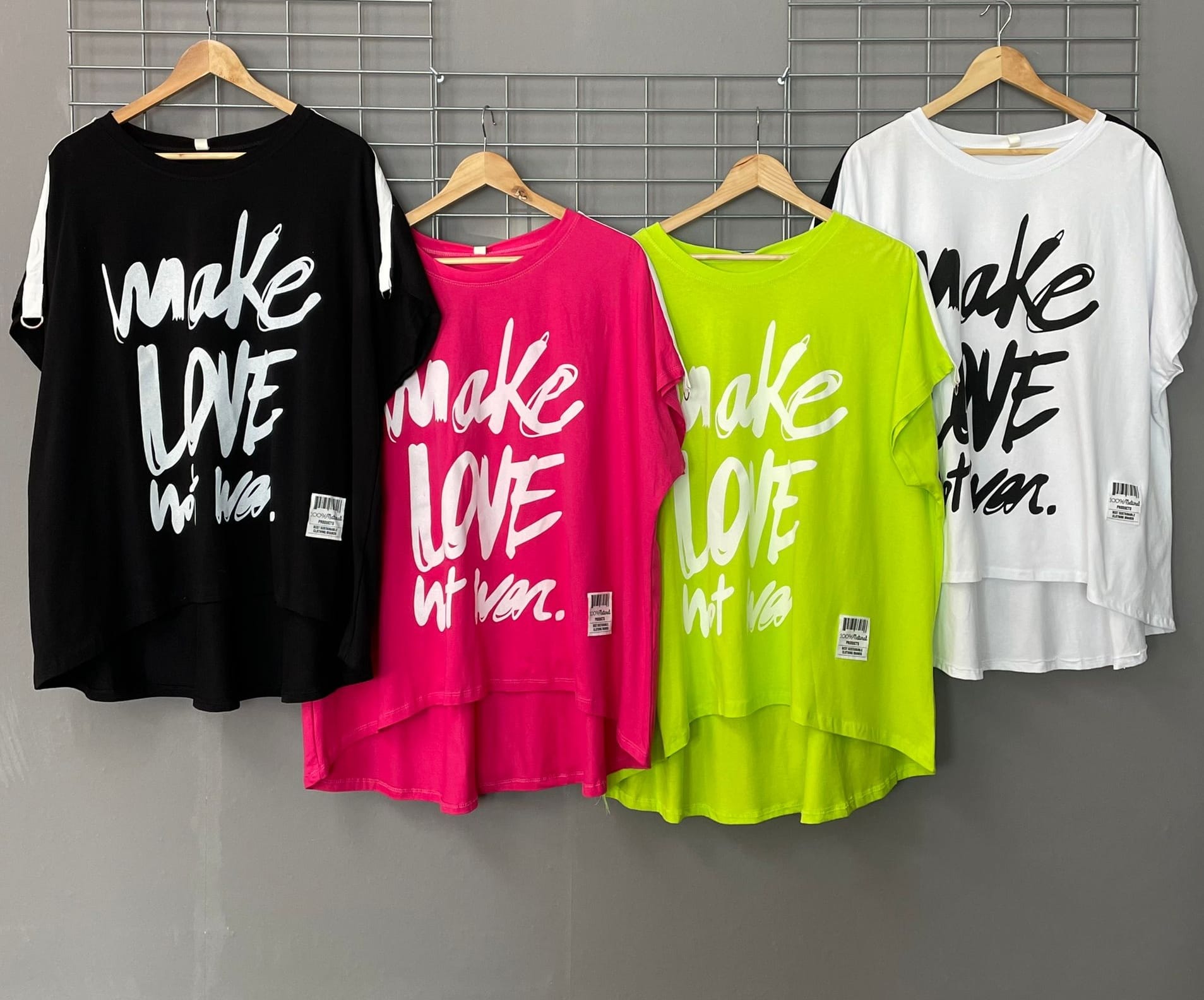 Gr. 48 - 52/54 T-Shirt "Make Love not War"