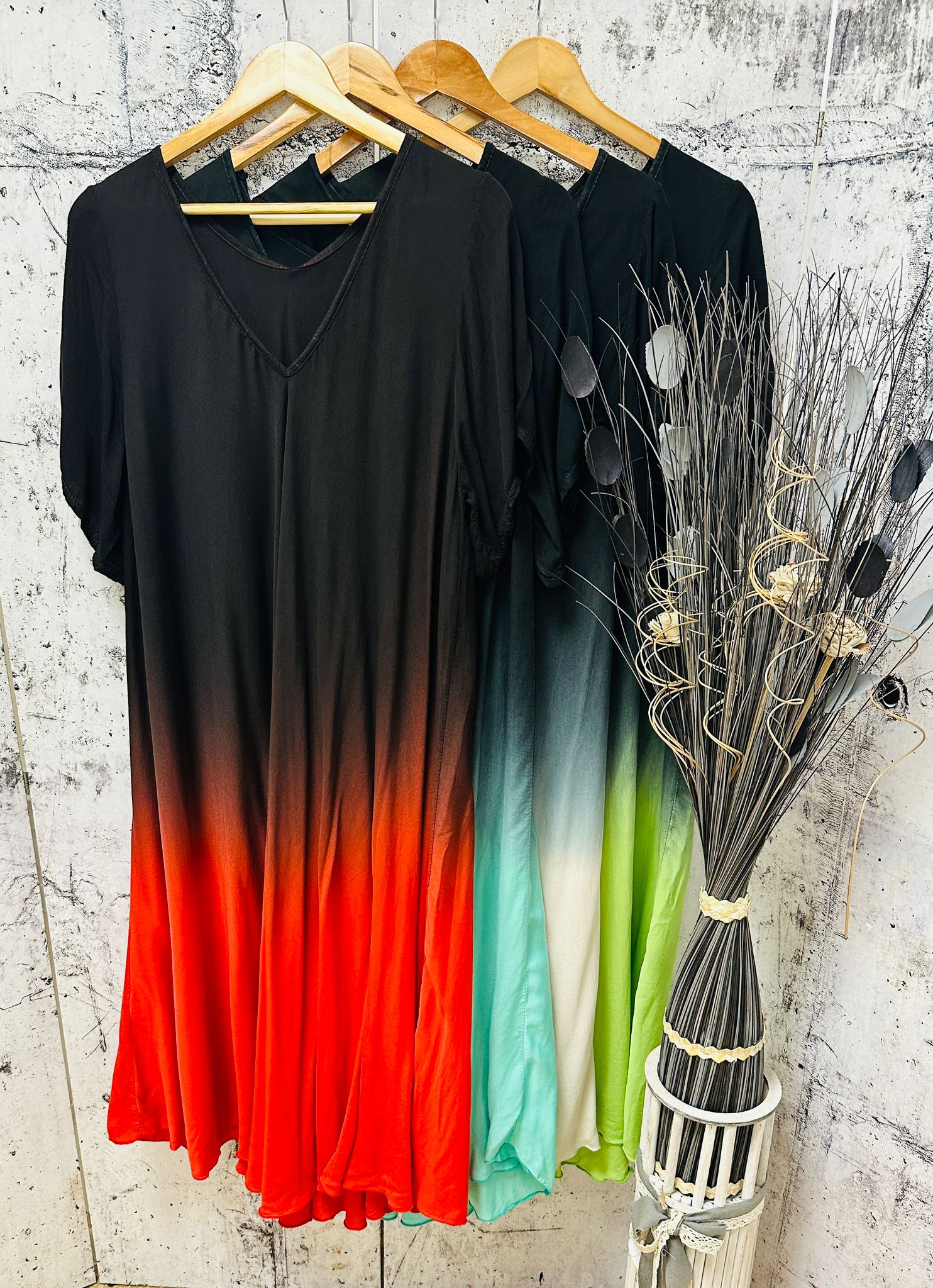 Gr. 54 - 58 Kleid mit Farbverlauf (versch. Farben)