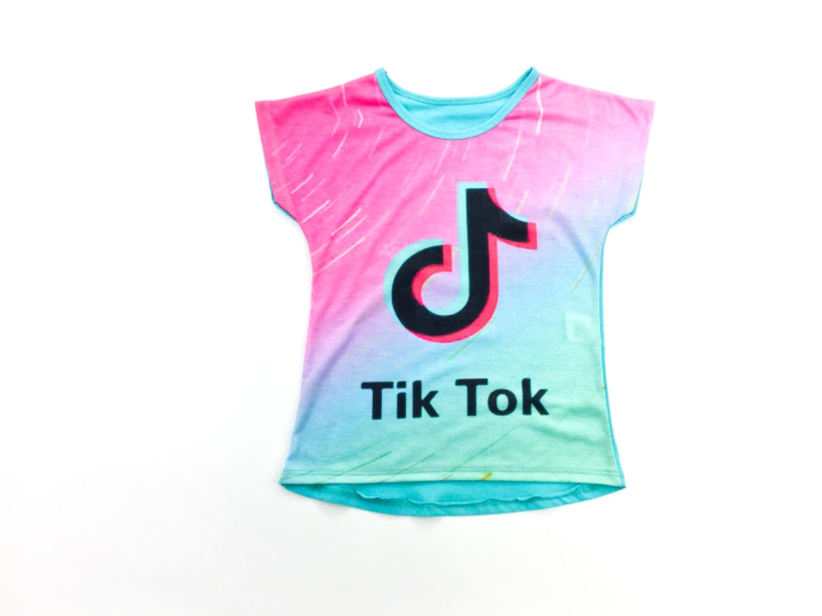 Tik Tok T-Shirt Rosa-Türkis